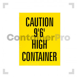 9ft6 High Container Caution Yellow/Black Decal