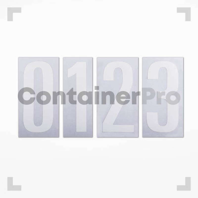 White/Clear Number Decals 100mm (10pcs/pkt)