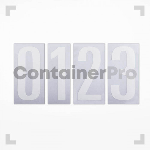 White/Clear Number Decals 100mm (10pcs/pkt)