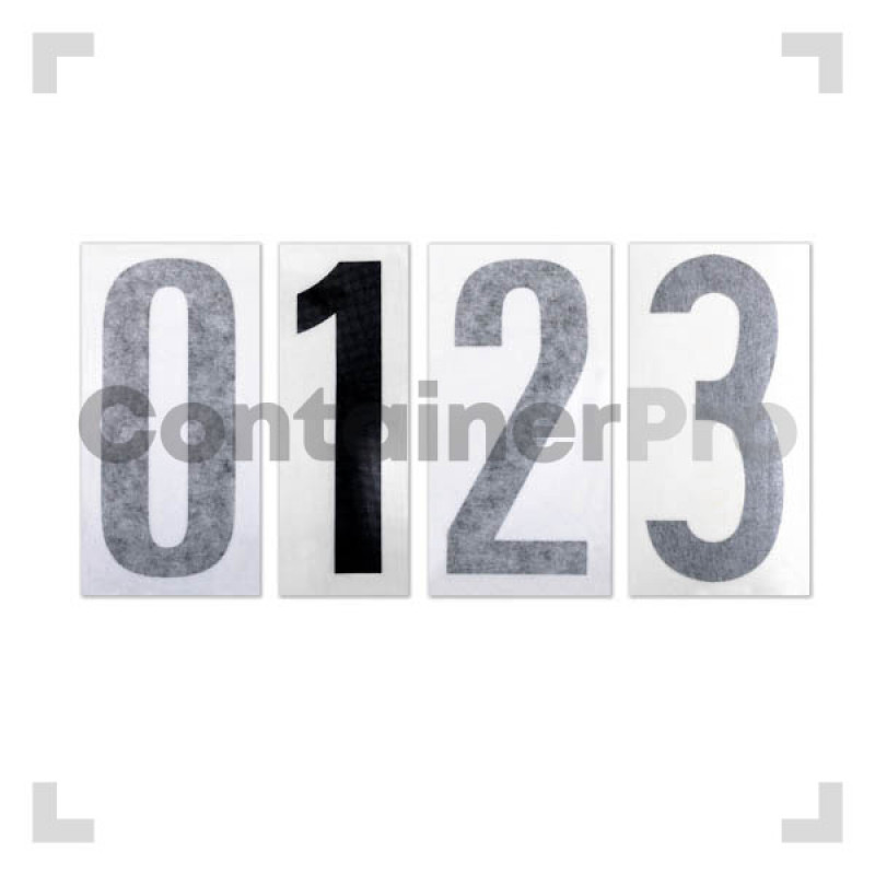 Black/Clear Number Decals 100mm (10pcs/pkt)