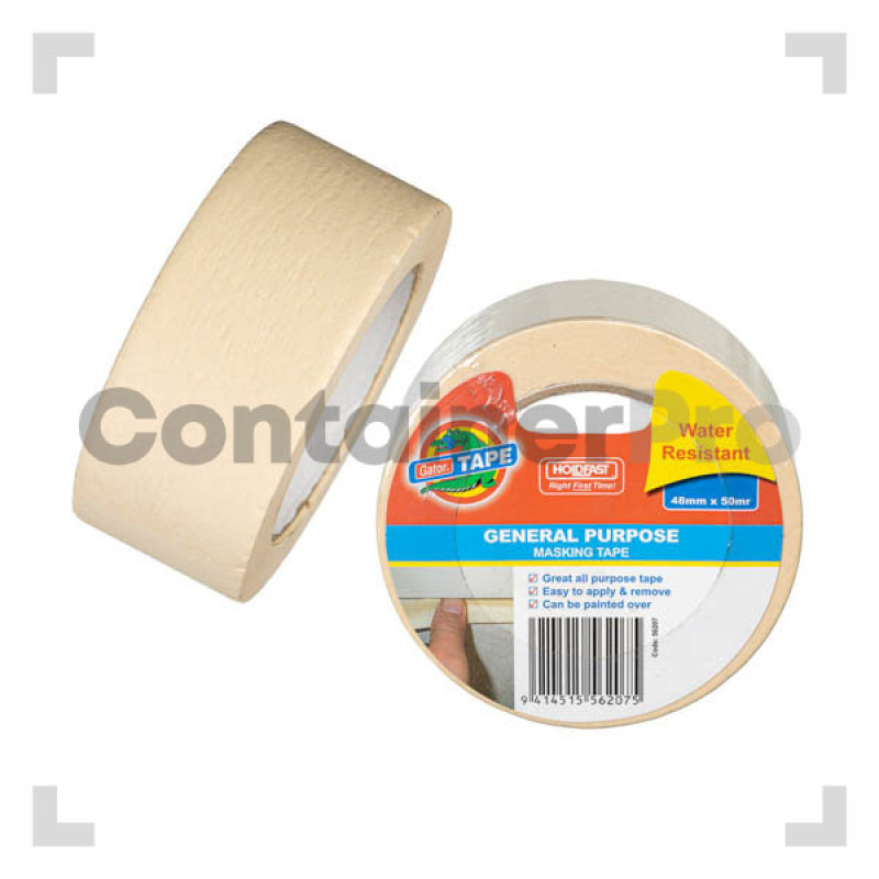 Tape Masking Yellow 105mm x 50m (18 per ctn)