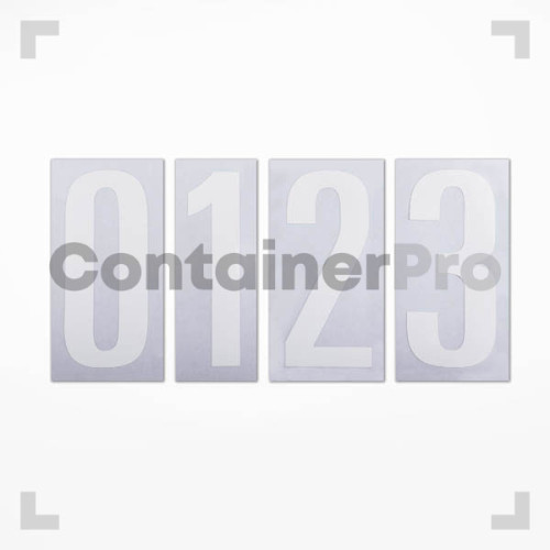 White/Clear Number Decals 100mm (10pcs/pkt)