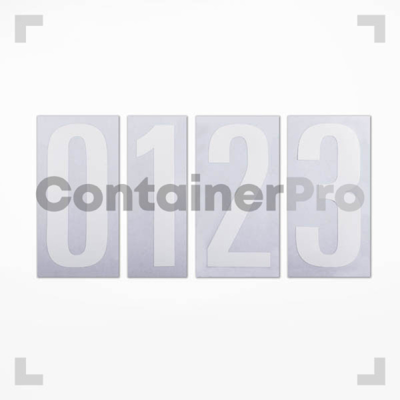 White/Clear Number Decals 100mm (10pcs/pkt)